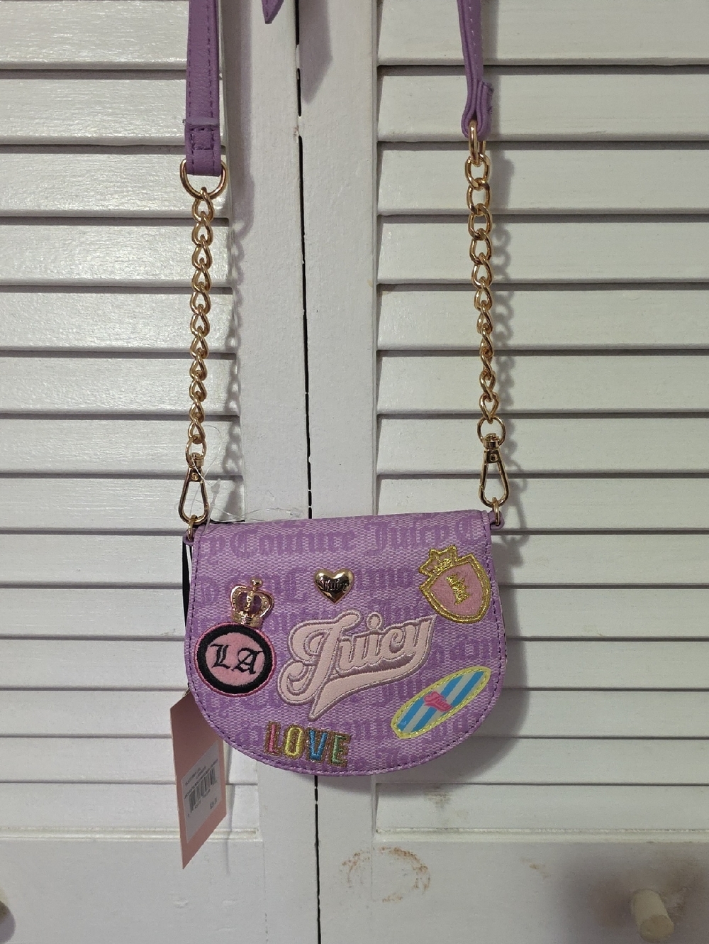 JUICY COUTURE "JUICY RUN THE WORLD" MINI ROUNDED FLAP BIFOLD CROSSBODY NWT - Picture 2 of 10